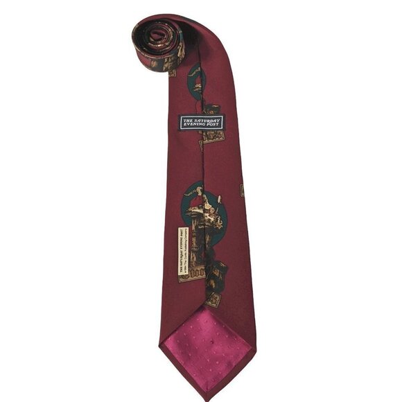 Vintage 1994 Norman Rockwell Santa Christmas Necktie - Picture 5 of 7